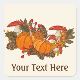 Pegatina Cuadrada Autumn Naturals Colores de otoño Personaliza el te