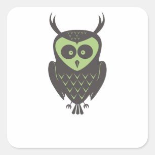 Pegatina Cuadrada Autumn Owl