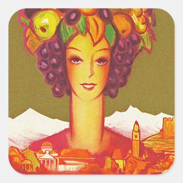 Pegatina Cuadrada Autunno a Merano (Anverso)