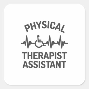 Pegatina Cuadrada Auxiliar de Terapia Física, PTA