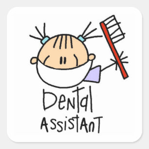 Pegatina Cuadrada Auxiliar dental