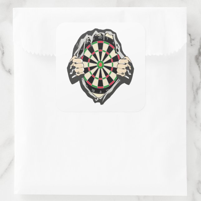 Pegatina Cuadrada Avance hacia el Bullseye - Ultimate Dartboard (Bolso)