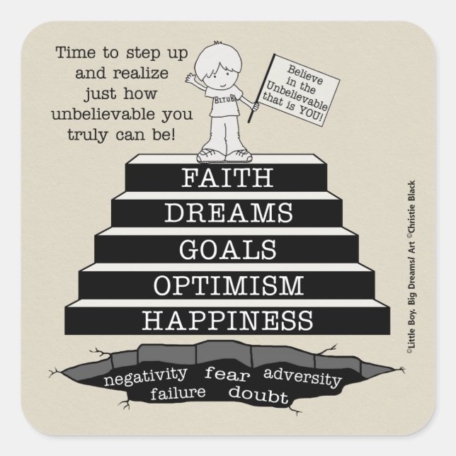 Pegatina Cuadrada Avanzar (Anverso)