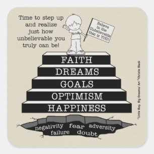 Pegatina Cuadrada Avanzar