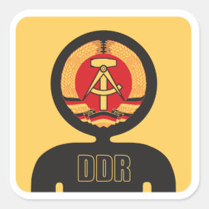 Pegatina Cuadrada avatar de la bandera de DDR
