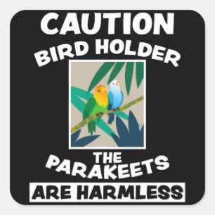 Pegatina Cuadrada Ave cuta Exótica Diseño Animal Aves Amigos Regal