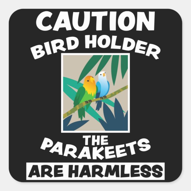 Pegatina Cuadrada Ave Cute Exótico Diseño Animal Aves Amigos Regalo