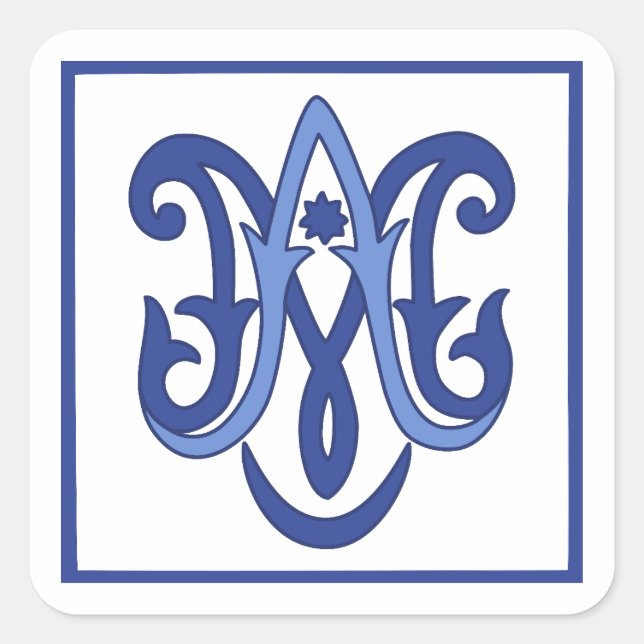 Pegatina Cuadrada Ave Maria (Anverso)
