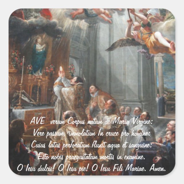 PEGATINA CUADRADA AVE VERUM CORPUS SIGNUM (Anverso)