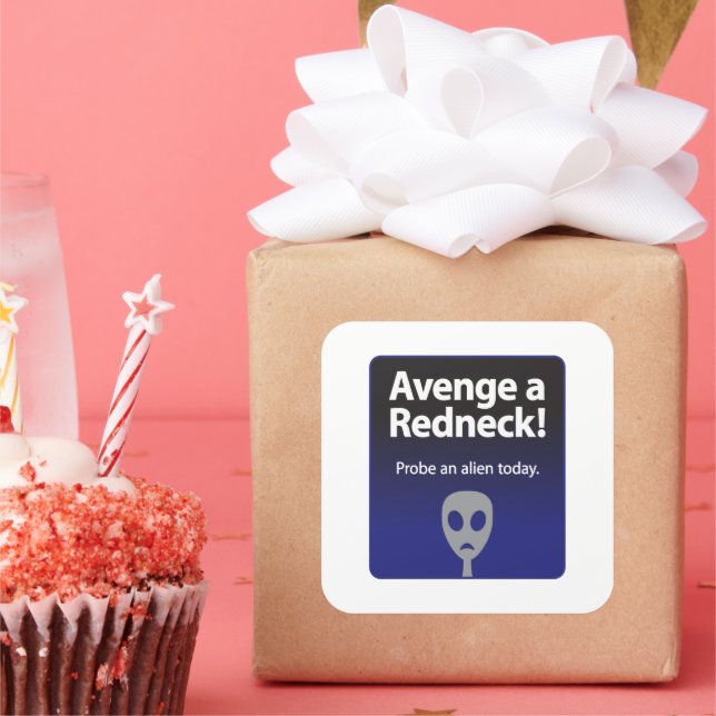 Pegatina Cuadrada Avenge a Redneck (Fiesta)