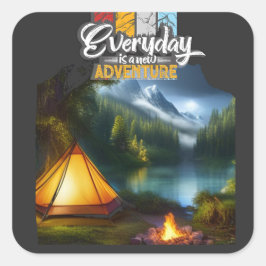 Pegatina Cuadrada Aventura
