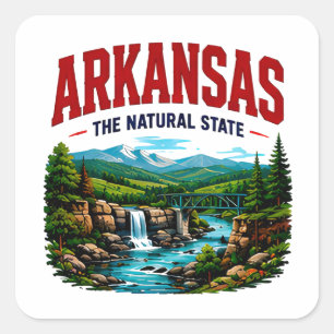 Pegatina Cuadrada Aventura de belleza natural de Arkansas