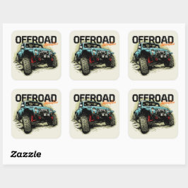 Pegatina Cuadrada Aventura todoterreno 4 X 4 Gráfico Rock Crawler