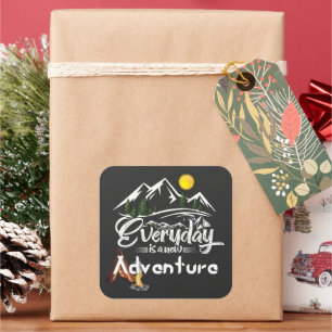 Pegatina Cuadrada Aventurándose hoy