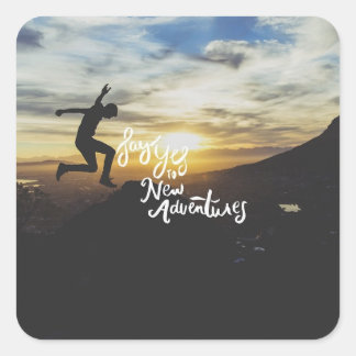 Pegatina Cuadrada Aventuras