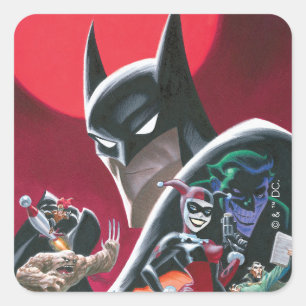Pegatina Cuadrada Aventuras de Batman Damas Peligrosas y Demonios