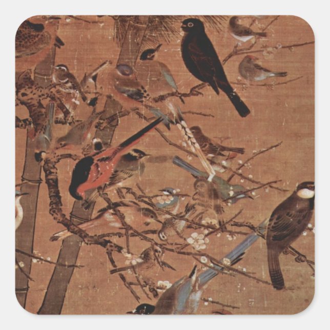 Pegatina Cuadrada Aves (Anverso)