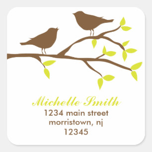 Pegatina Cuadrada Aves de Otoño
