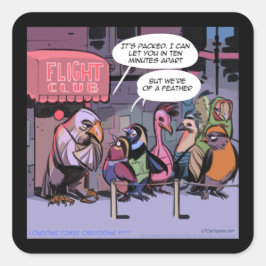 Pegatina Cuadrada Aves Graciosas De Una Pluma