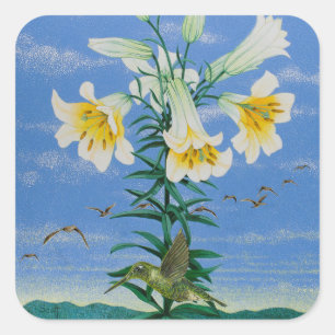 Pegatina Cuadrada Aves tempranas 2011