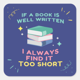 Pegatina Cuadrada Avid Reader I - Cita de Jane Austen