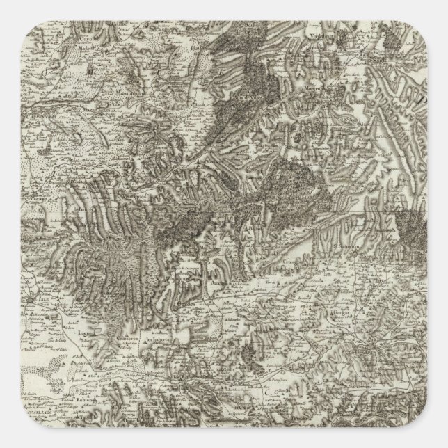 Pegatina Cuadrada Aviñón, Naranja (Anverso)