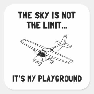 Pegatina Cuadrada Avión aéreo Sky Playground