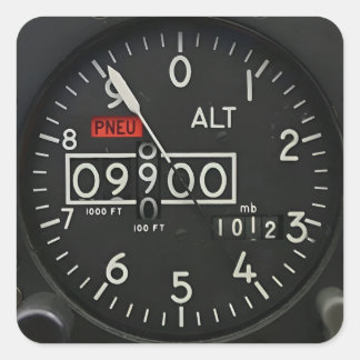 Pegatina Cuadrada Avión Altimeter