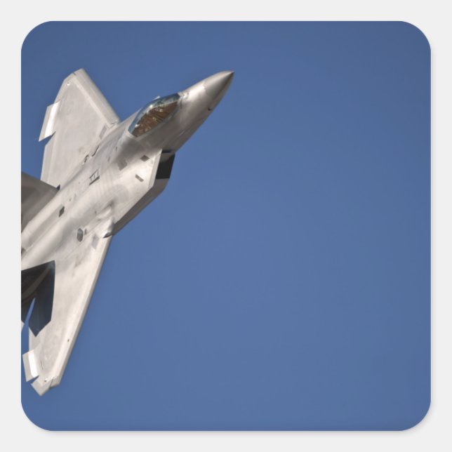 Pegatina Cuadrada Avión F-22 Raptor (Anverso)