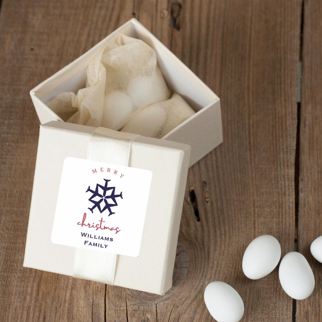 Pegatina Cuadrada Avión navidad Aviación Minimalista Snowflake (Subido por el creador)