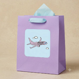 Pegatina Cuadrada Avión personalizable
