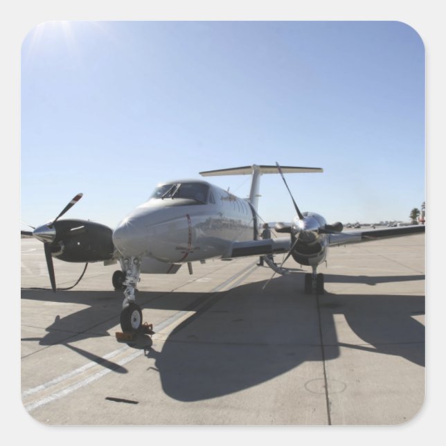 Pegatina Cuadrada Avión UC-12F King Air (Anverso)