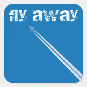 Pegatina Cuadrada Avión volador