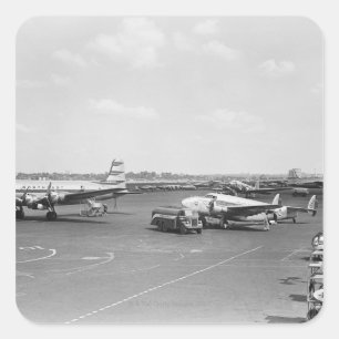 Pegatina Cuadrada Aviones