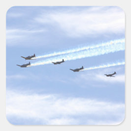 Pegatina Cuadrada Aviones de guerra