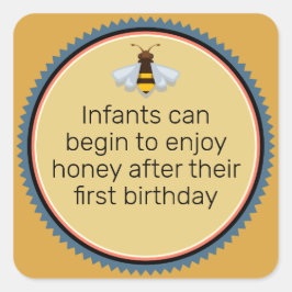 Pegatina Cuadrada Aviso de bebé de miel
