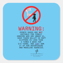 Aviso de los zapatos de Pointe