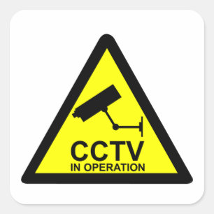 Pegatina Cuadrada Aviso del CCTV