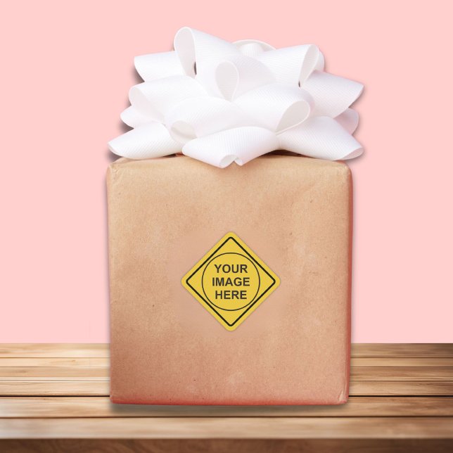 Pegatina Cuadrada Aviso personalizado Rótulo de diamantes (Subido por el creador)