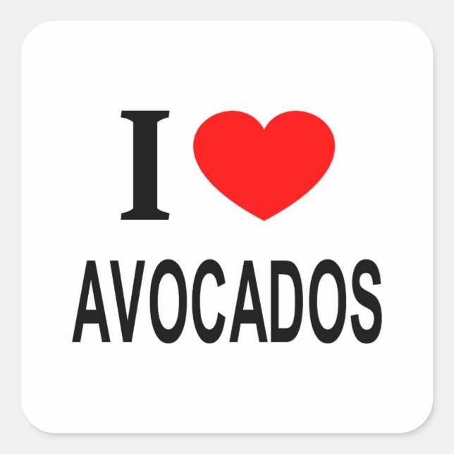 PEGATINA CUADRADA ❤️ AVOCADOS ME ENCANTA AVOCADOS I HEART AVOCADOS (Anverso)