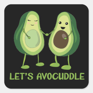 Pegatina Cuadrada Avocuddle - Funny Aguacate Pun