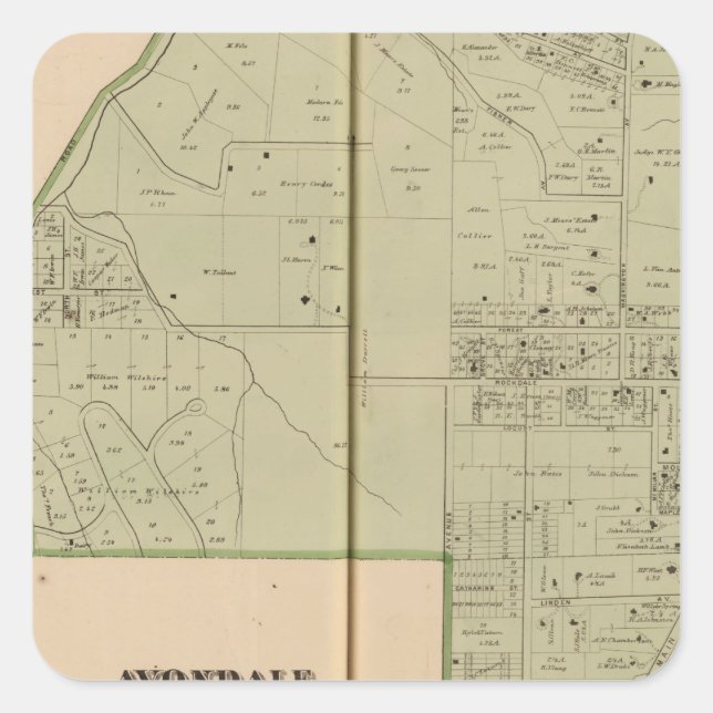 Pegatina Cuadrada Avondale, Ohio (Anverso)