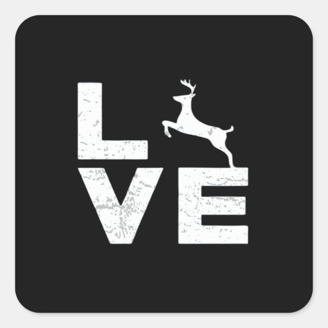 Pegatina Cuadrada Awesome Deer Lover Trendy Aesthetic Design  (Anverso)