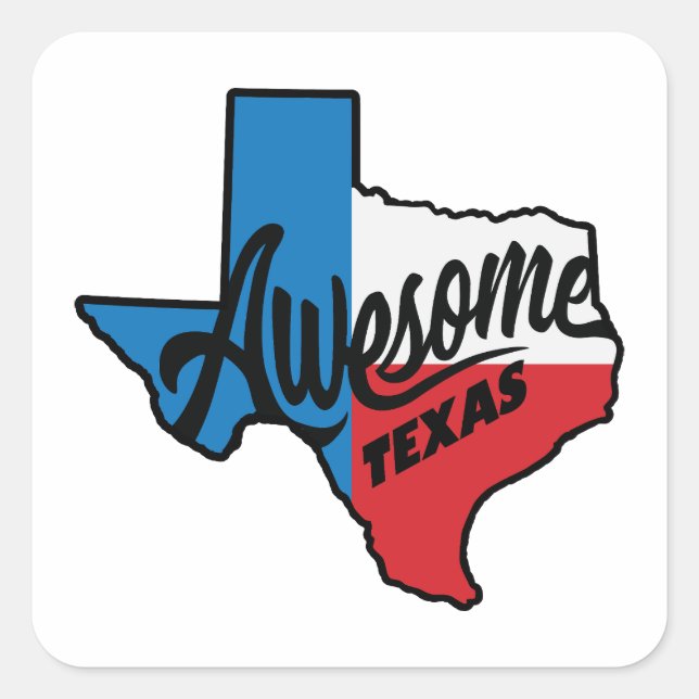 Pegatina Cuadrada Awesome Texas (Anverso)