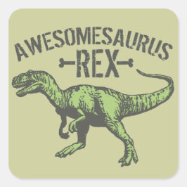 Pegatina Cuadrada Awesomesaurus Rex