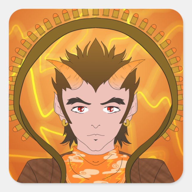 Pegatina Cuadrada AWGRaijin (Anverso)