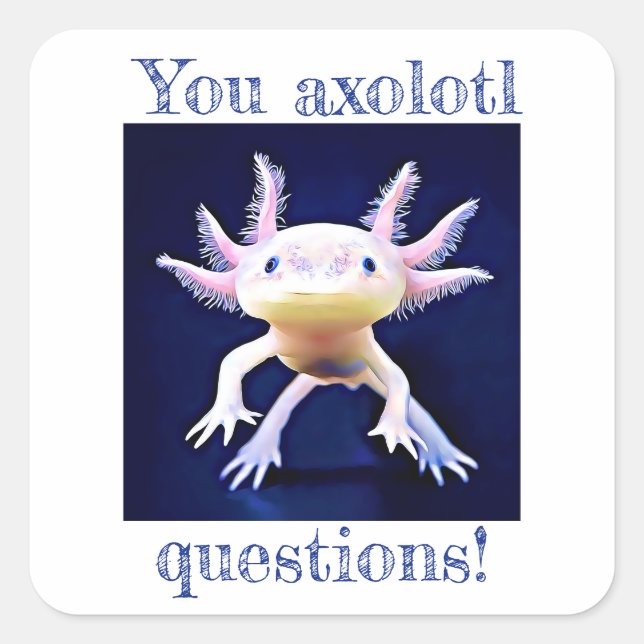 Pegatina Cuadrada Axolotl Salamander Amphibian (Anverso)