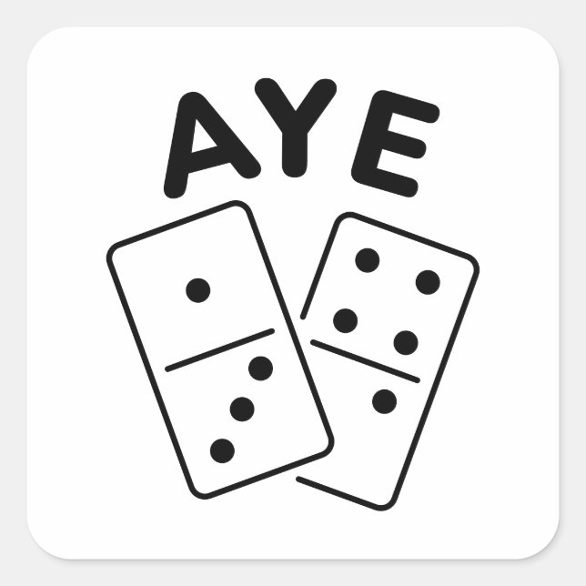 Pegatina Cuadrada 'Aye Domino' K-Pop Boygroup Meme Quote (Anverso)