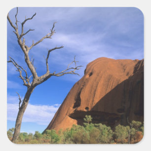 Pegatina Cuadrada Ayers Rock Uluru en el Outback Australia