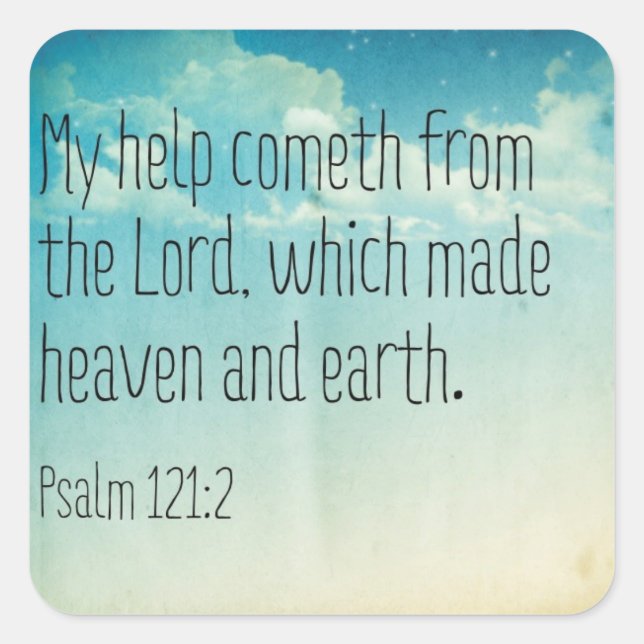 Pegatina Cuadrada Ayuda de los Pegatinas del Señor (Anverso)